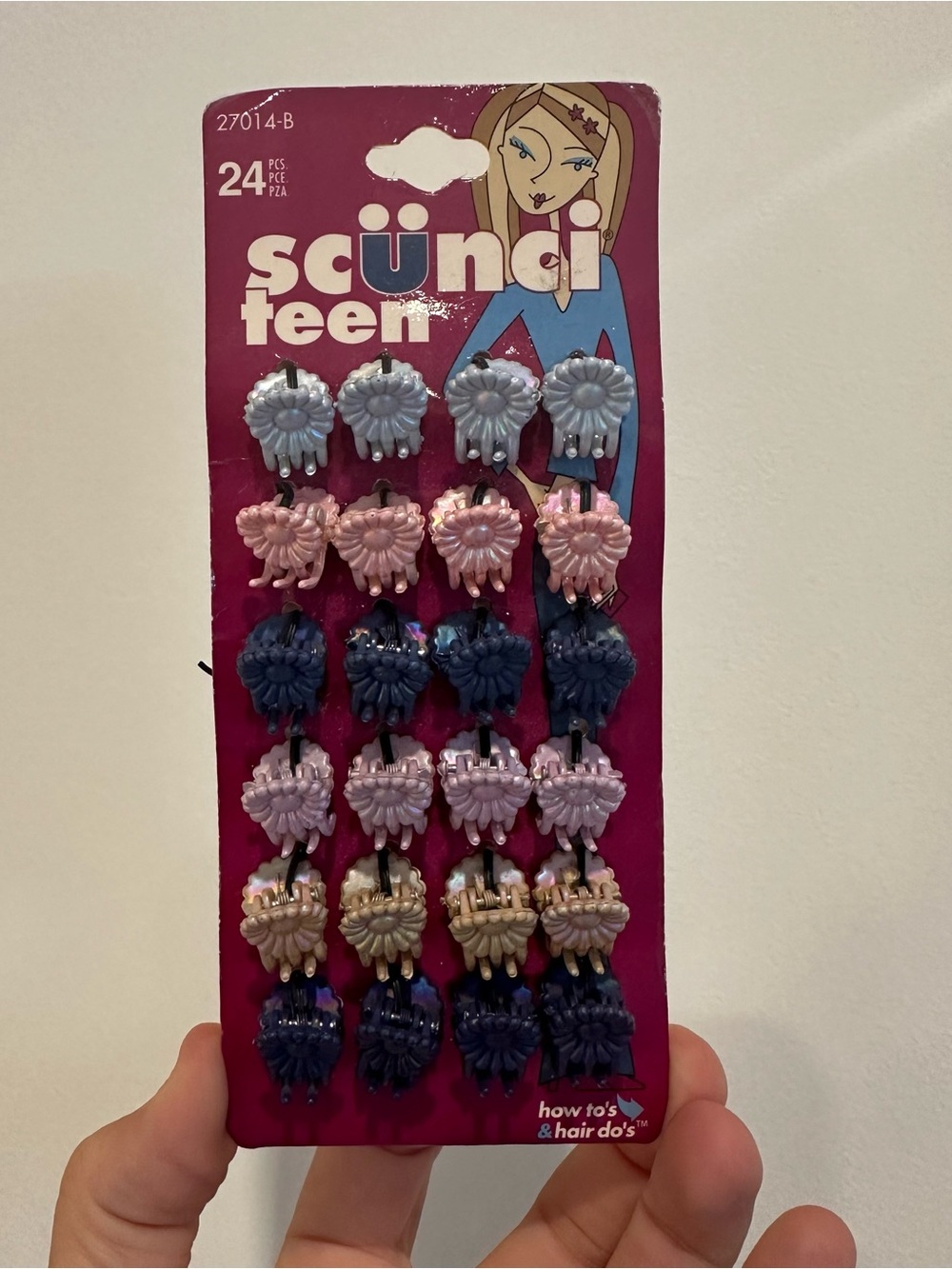 Vintage Y2K Scrunci Iridescent Mini Flower Clips